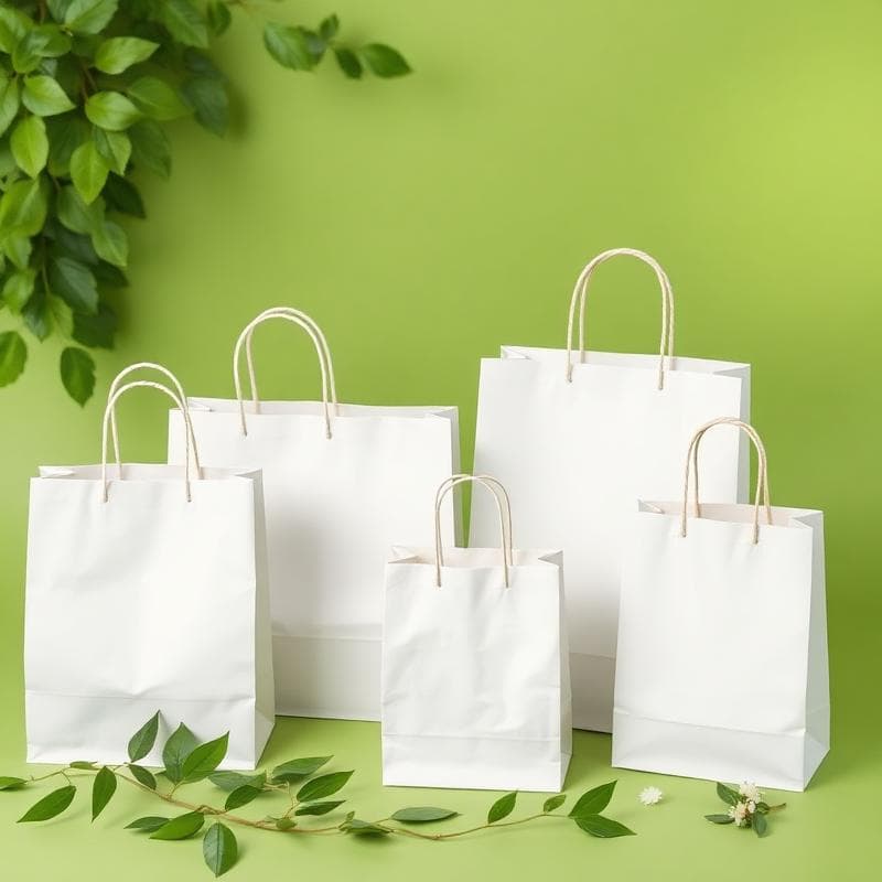 Premium white paper bags eco bags for boutiques and gift shops - sustainable packaging paperbags